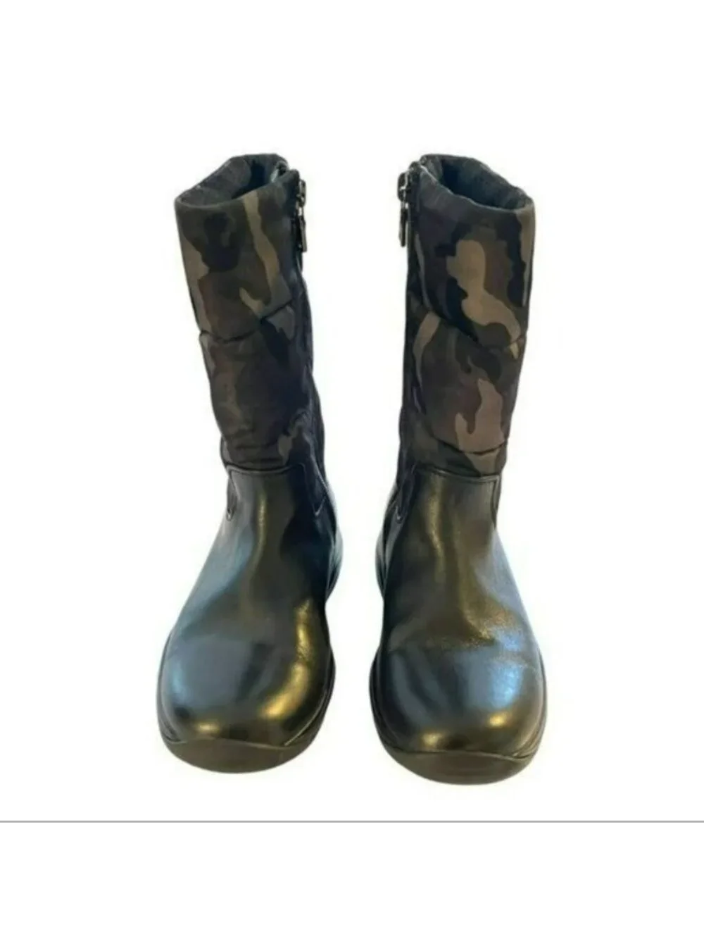 Prada Shoes Nylon Camo Leather Boots Preowned Size 28 US 11